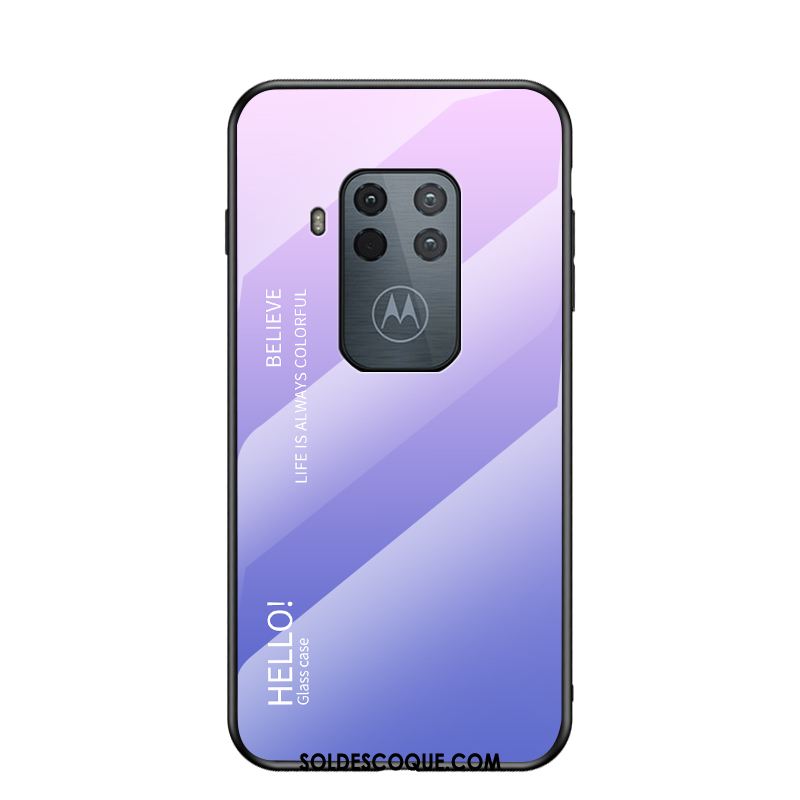 Coque Motorola One Zoom Incassable Verre Net Rouge Violet Dégradé Soldes