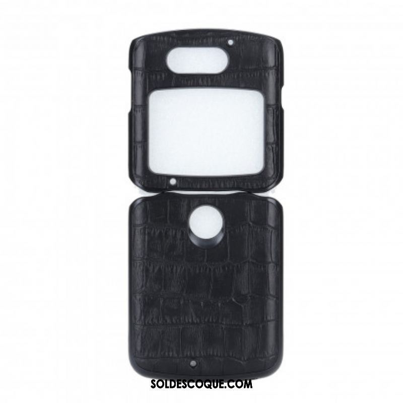 Coque Motorola Razr 5G Cuir Véritable Crocodile