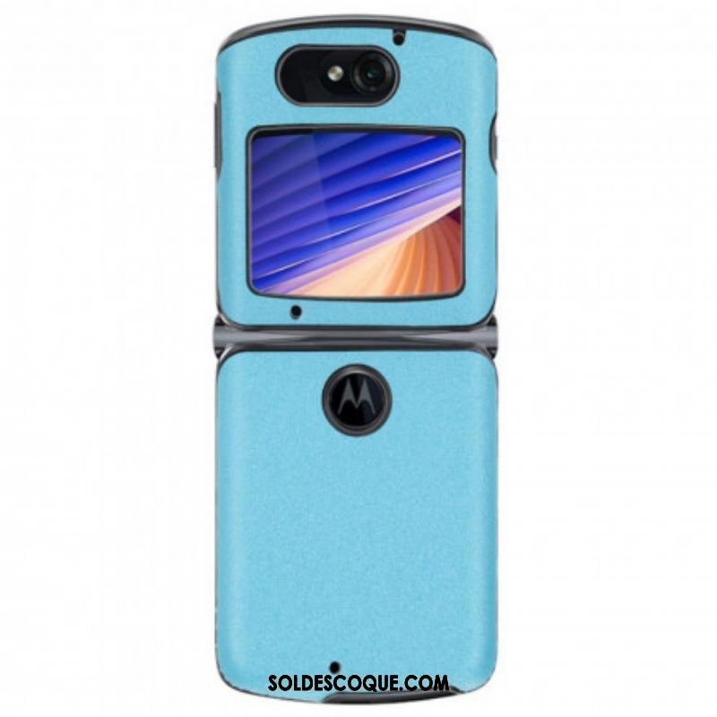 Coque Motorola Razr 5G Simili Cuir Sablé