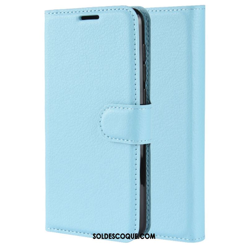 Coque Nokia 1.3 Protection Bleu Étui En Cuir Portefeuille Litchi Housse Soldes