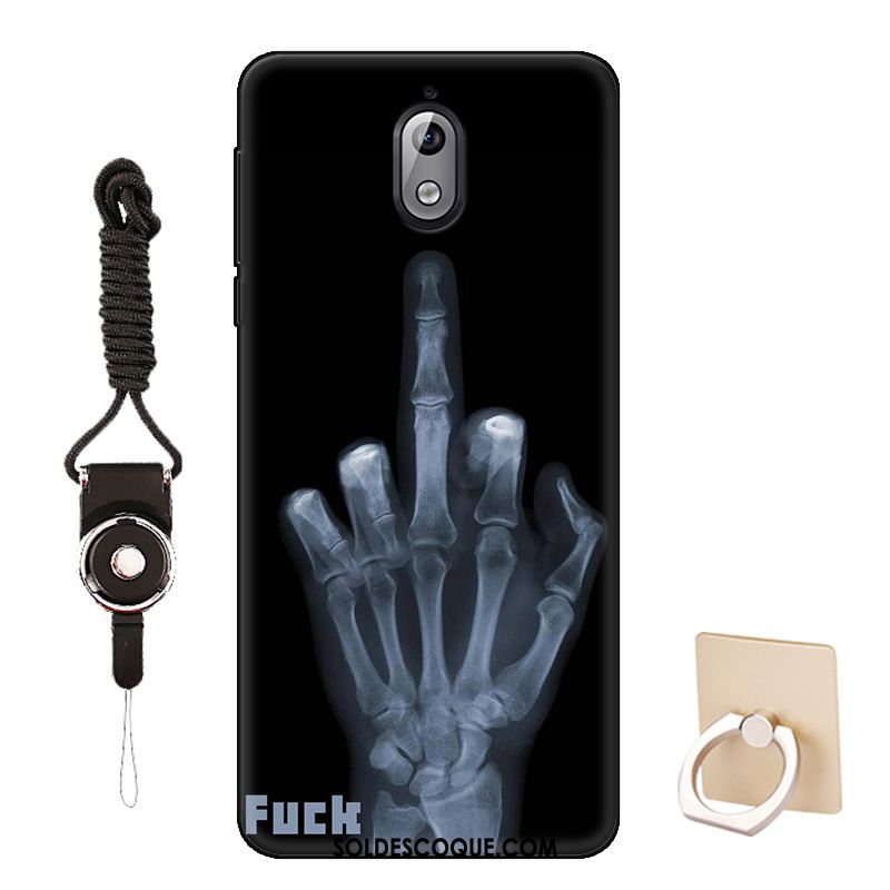 Coque Nokia 3.1 Noir Personnalisé Vintage Blanc Fluide Doux En Vente