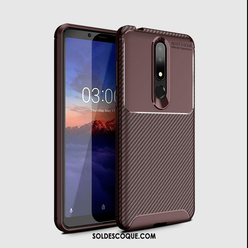 Coque Nokia 3.1 Plus Fluide Doux Téléphone Portable Marron Protection Étui France