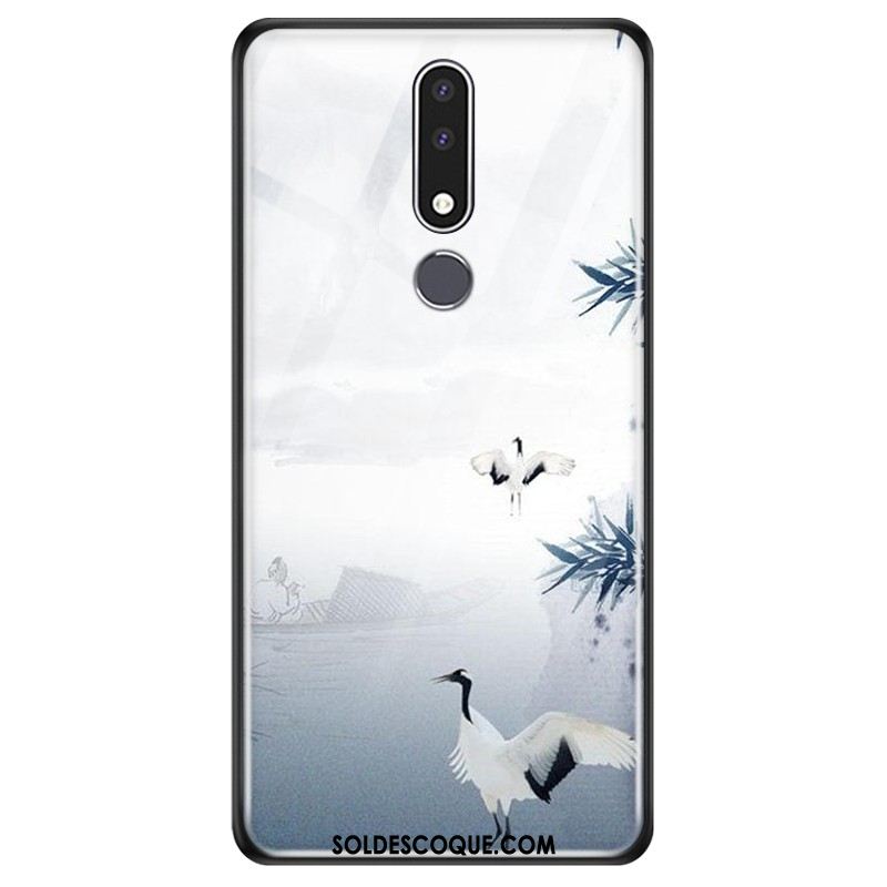 Coque Nokia 3.1 Plus Style Chinois Verre Étui Protection Téléphone Portable En Ligne