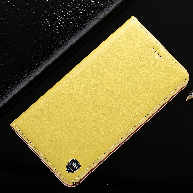 Coque Nokia 3.1 Plus Étui Protection Cuir Véritable Téléphone Portable Jaune Soldes