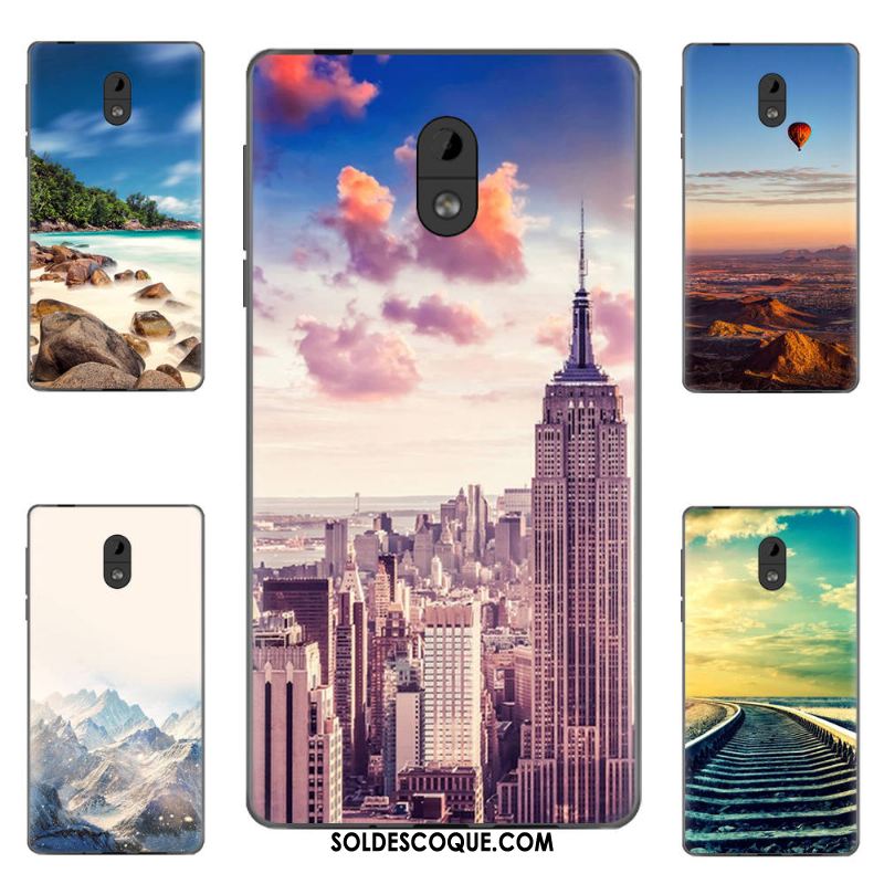 Coque Nokia 3 Fluide Doux Téléphone Portable Violet Étui Paysage Pas Cher