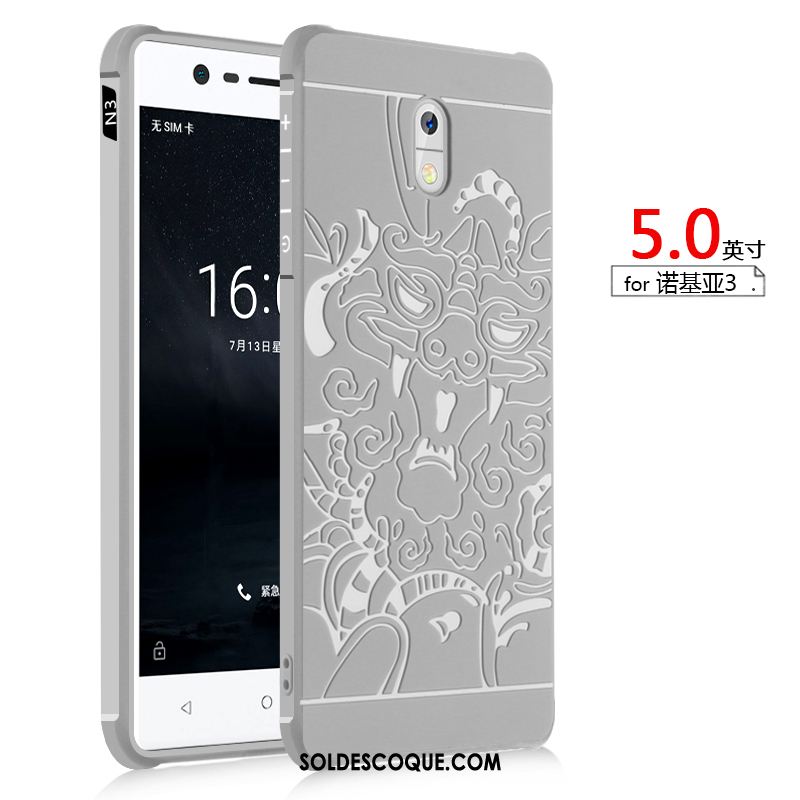 Coque Nokia 3 Protection Incassable Délavé En Daim Gris Tout Compris Soldes