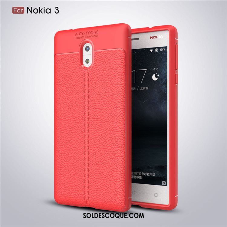 Coque Nokia 3 Protection Téléphone Portable Fluide Doux Tendance Rouge Soldes