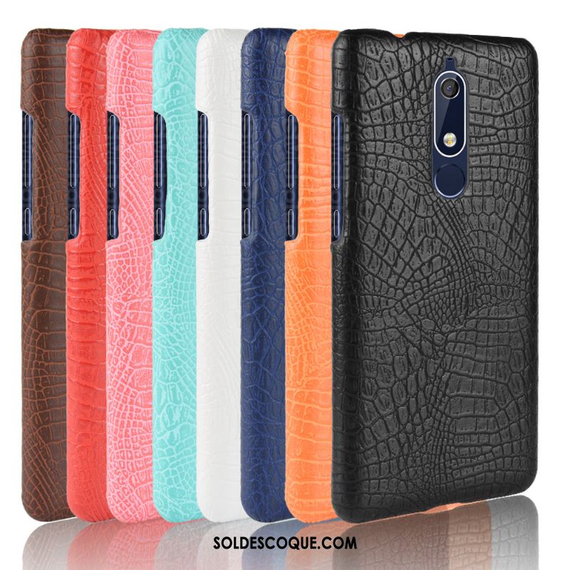 Coque Nokia 5.1 Incassable Étui Noir Téléphone Portable Crocodile Modèle En Ligne