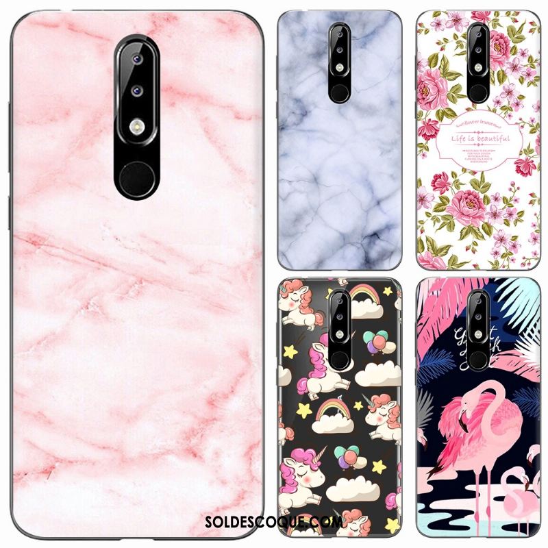 Coque Nokia 5.1 Plus Silicone Téléphone Portable Transparent Rose Fluide Doux En Vente