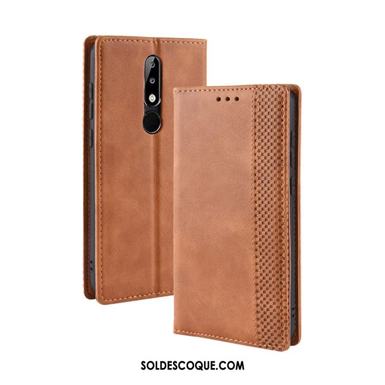 Coque Nokia 5.1 Plus Étui En Cuir Magnétisme Téléphone Portable Protection Portefeuille Soldes