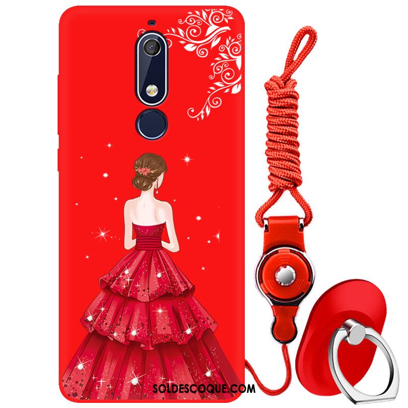 Coque Nokia 5.1 Étui Tout Compris Silicone Rouge Téléphone Portable Soldes