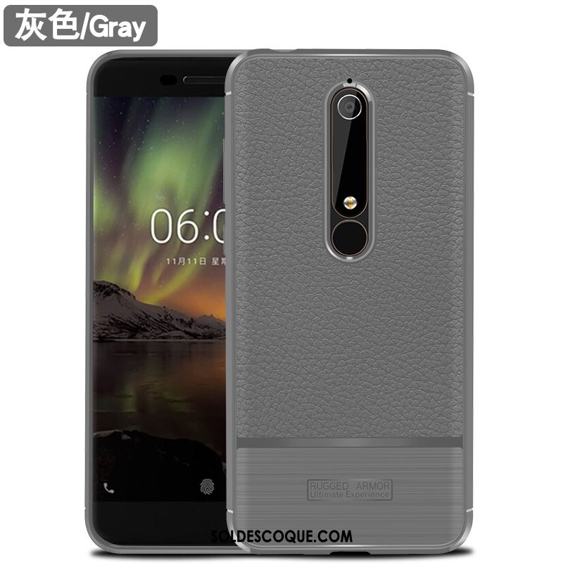 Coque Nokia 6.1 Modèle Fleurie Fibre Incassable Téléphone Portable Gris En Vente