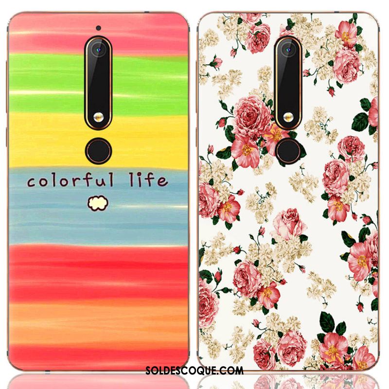 Coque Nokia 6.1 Étui Téléphone Portable Multicolore Fluide Doux Créatif En Ligne