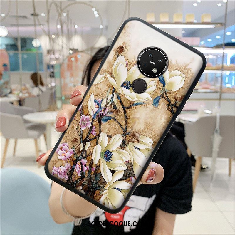 Coque Nokia 6.2 Étui Incassable Téléphone Portable Style Chinois Jaune Pas Cher