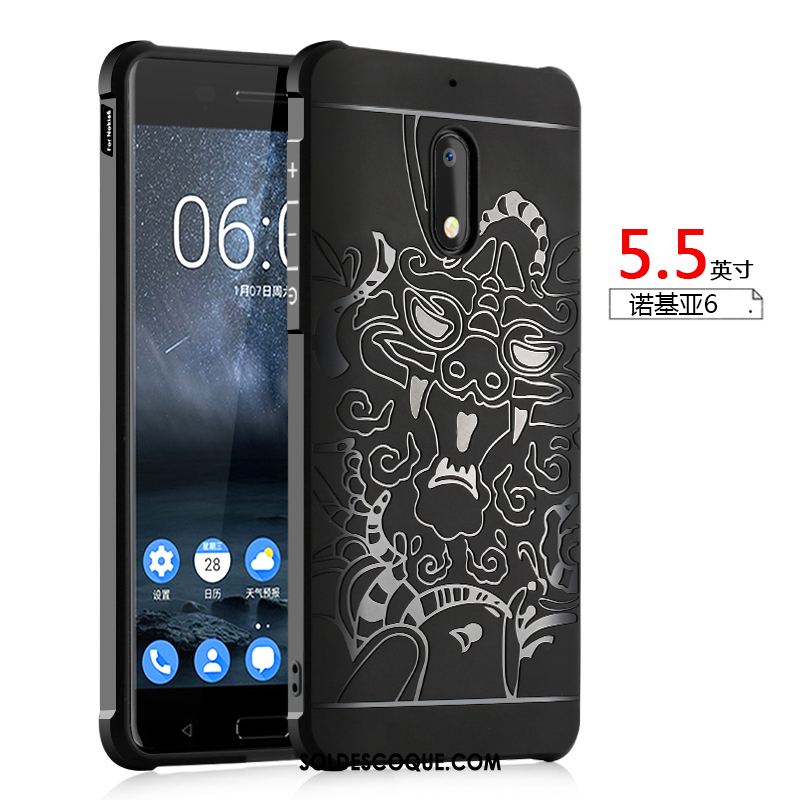 Coque Nokia 6 Silicone Fluide Doux Protection Noir Personnalité Soldes