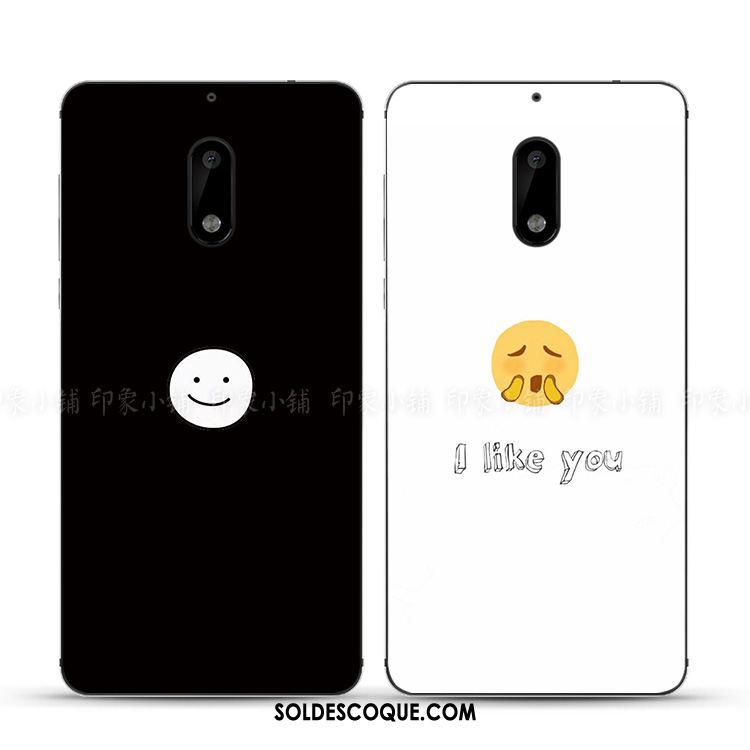 Coque Nokia 6 Silicone Souriant Étui Protection Noir En Vente