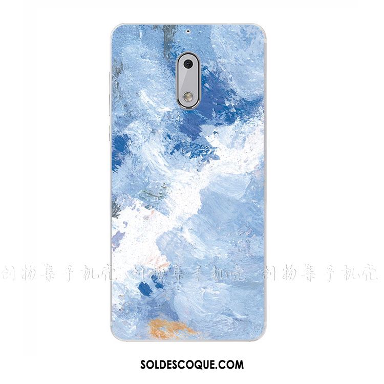 Coque Nokia 6 Téléphone Portable Bleu Fluide Doux Simple Frais France