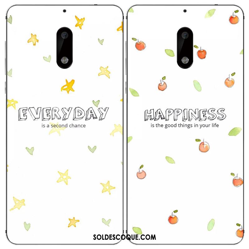 Coque Nokia 6 Étui Blanc Simple Téléphone Portable Fruit Housse Soldes