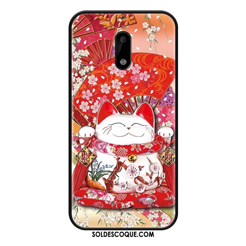 Coque Nokia 6 Étui Rouge Protection Chat Nouveau France