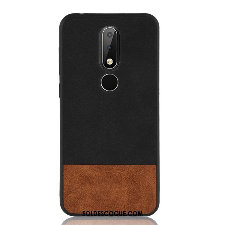 Coque Nokia 7.1 Noir Protection Étui Tout Compris Couture Couleurs Housse Soldes