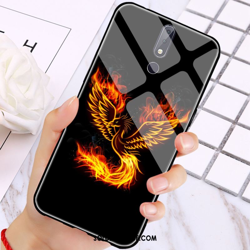 Coque Nokia 7.1 Téléphone Portable Dragon Verre Lumineuses Style Chinois Housse Soldes