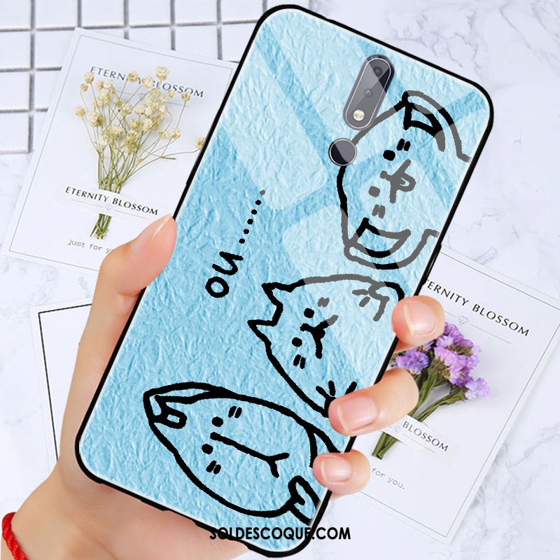 Coque Nokia 7.1 Verre Chat Lumineuses Téléphone Portable Amoureux En Vente