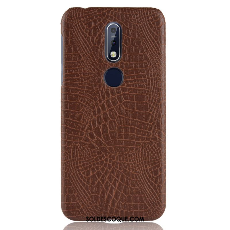 Coque Nokia 7.1 Étui Crocodile Modèle Téléphone Portable Sac Vintage Pas Cher