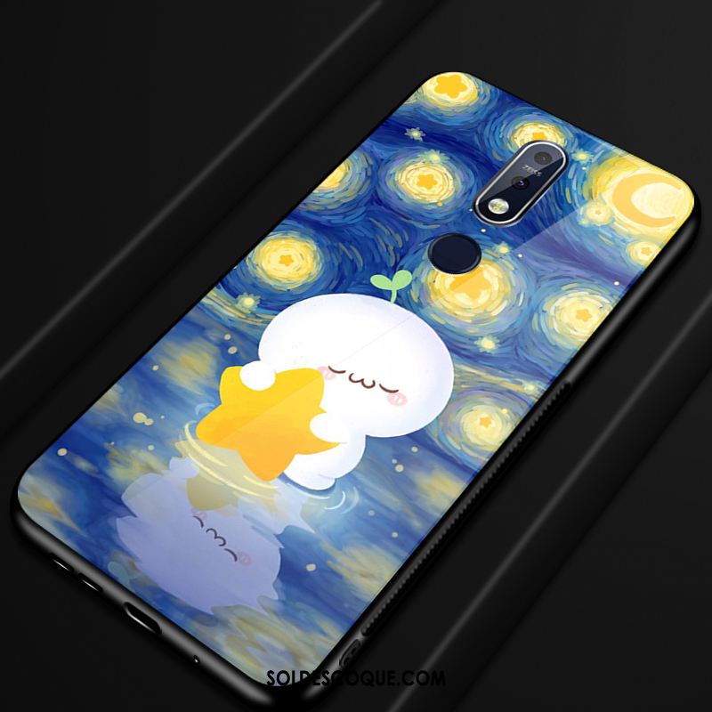 Coque Nokia 7.1 Étui Incassable Dessin Animé Bleu Protection Pas Cher