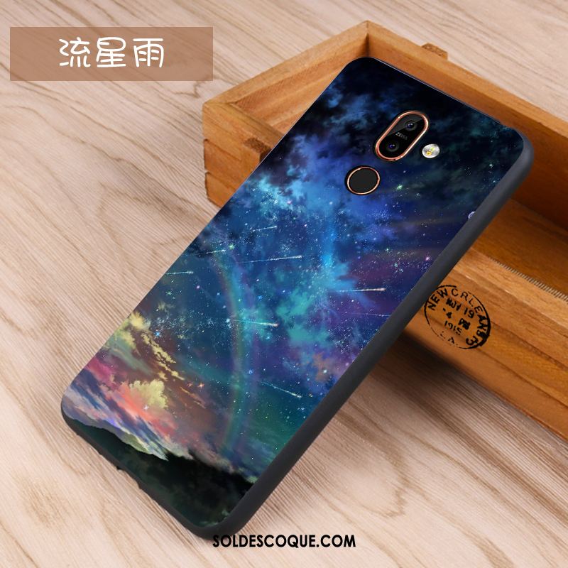 Coque Nokia 7 Plus Dessin Animé Silicone Étui Violet Protection France