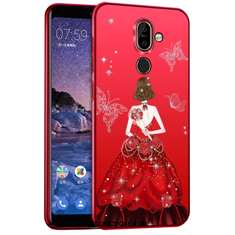 Coque Nokia 7 Plus Difficile Créatif Personnalité Téléphone Portable Rouge Pas Cher