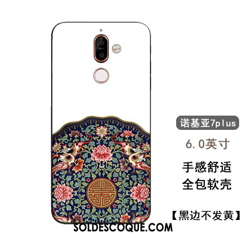 Coque Nokia 7 Plus Modèle Fleurie Téléphone Portable Étui Palais Ethnique Housse Pas Cher