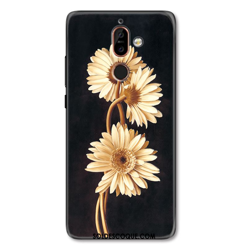 Coque Nokia 7 Plus Ornements Suspendus Gaufrage Étui Noir Art Soldes