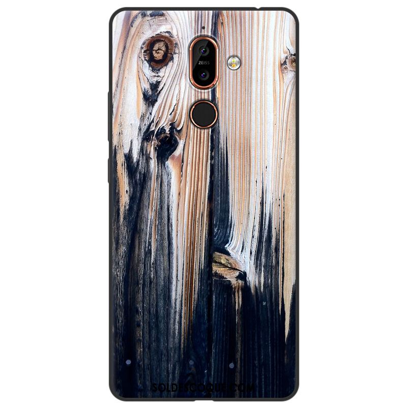 Coque Nokia 7 Plus Ornements Suspendus Protection Bois Silicone Peinture Pas Cher