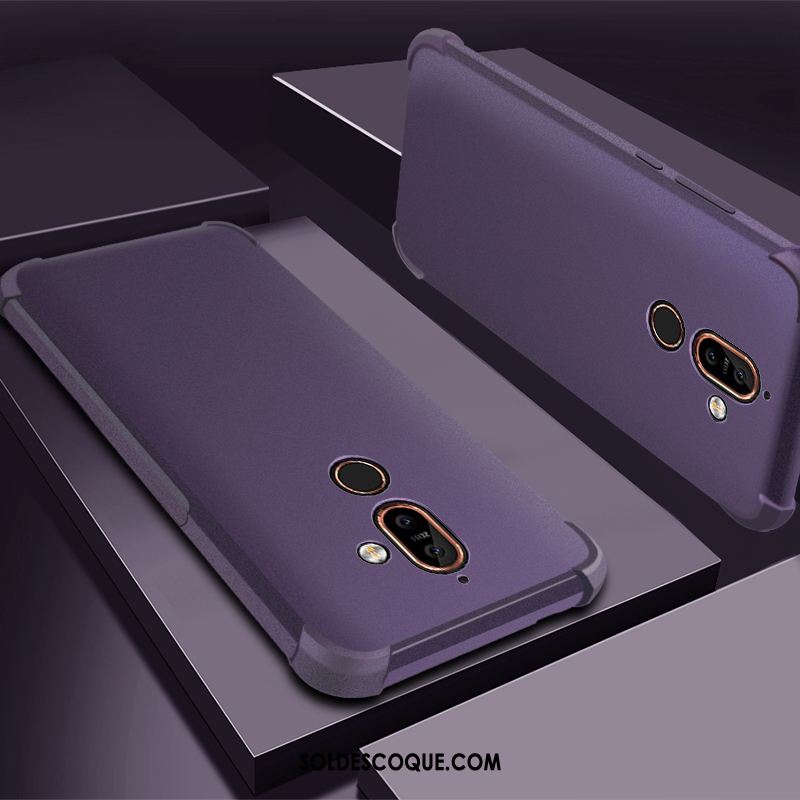 Coque Nokia 7 Plus Protection Incassable Étui Violet Silicone Pas Cher