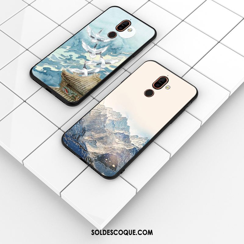 Coque Nokia 7 Plus Protection Personnalité Fluide Doux Délavé En Daim Étui Pas Cher