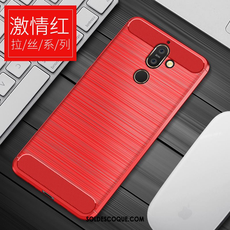 Coque Nokia 7 Plus Silicone Rouge Fluide Doux Personnalité Tout Compris Pas Cher