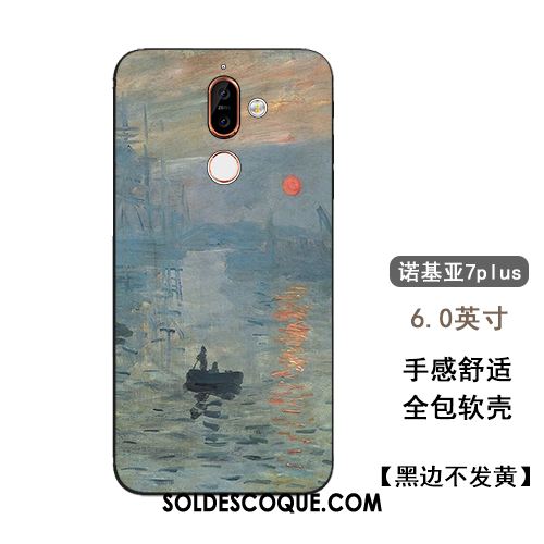 Coque Nokia 7 Plus Téléphone Portable Personnalité Protection Étui Gris Pas Cher