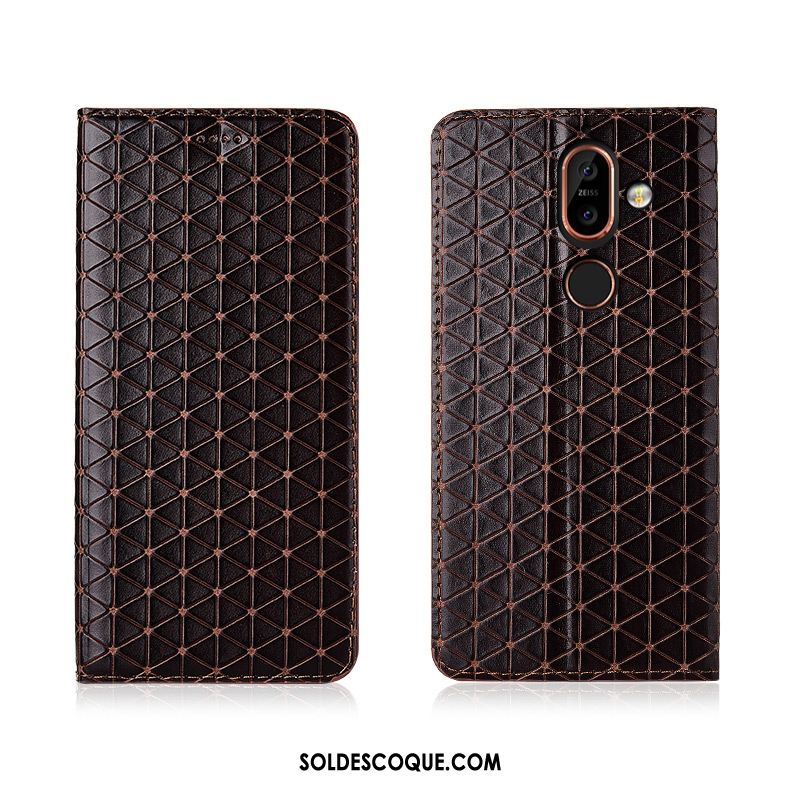 Coque Nokia 7 Plus Étui En Cuir Nouveau Cuir Véritable Incassable Tout Compris France