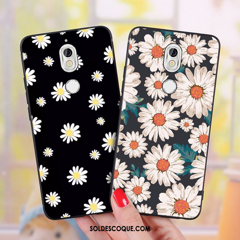 Coque Nokia 7 Protection Fleurs Noir Personnalité Téléphone Portable En Vente