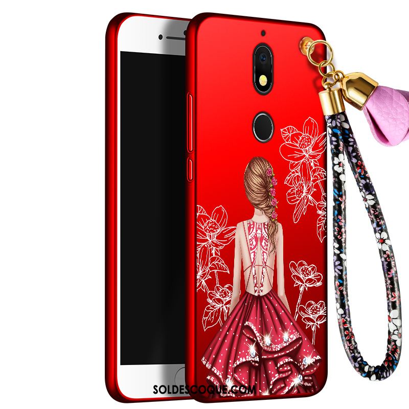 Coque Nokia 7 Téléphone Portable Rouge Fluide Doux Silicone Étui France