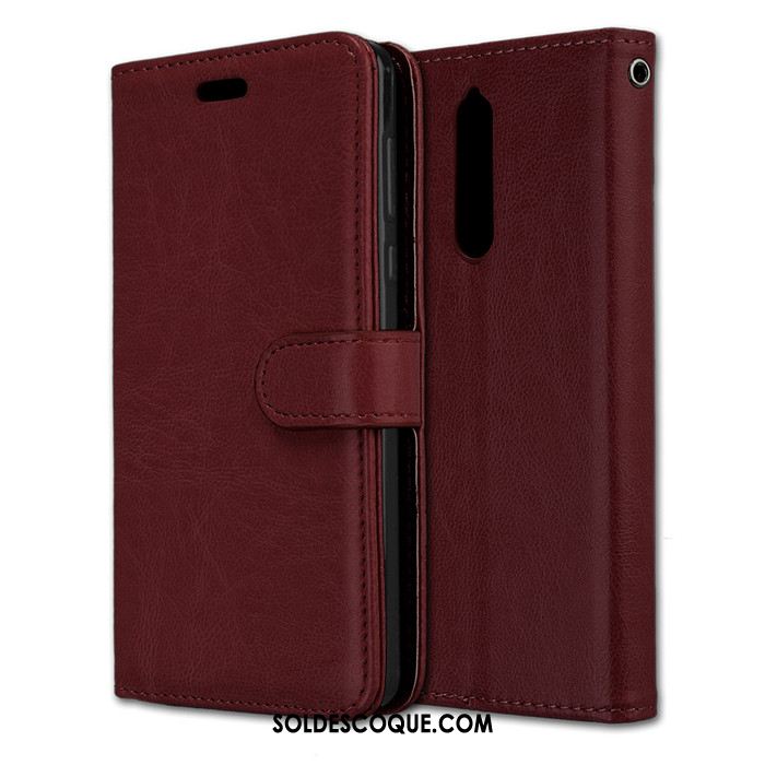 Coque Nokia 8 Incassable Marron Protection Étui En Cuir Silicone En Vente