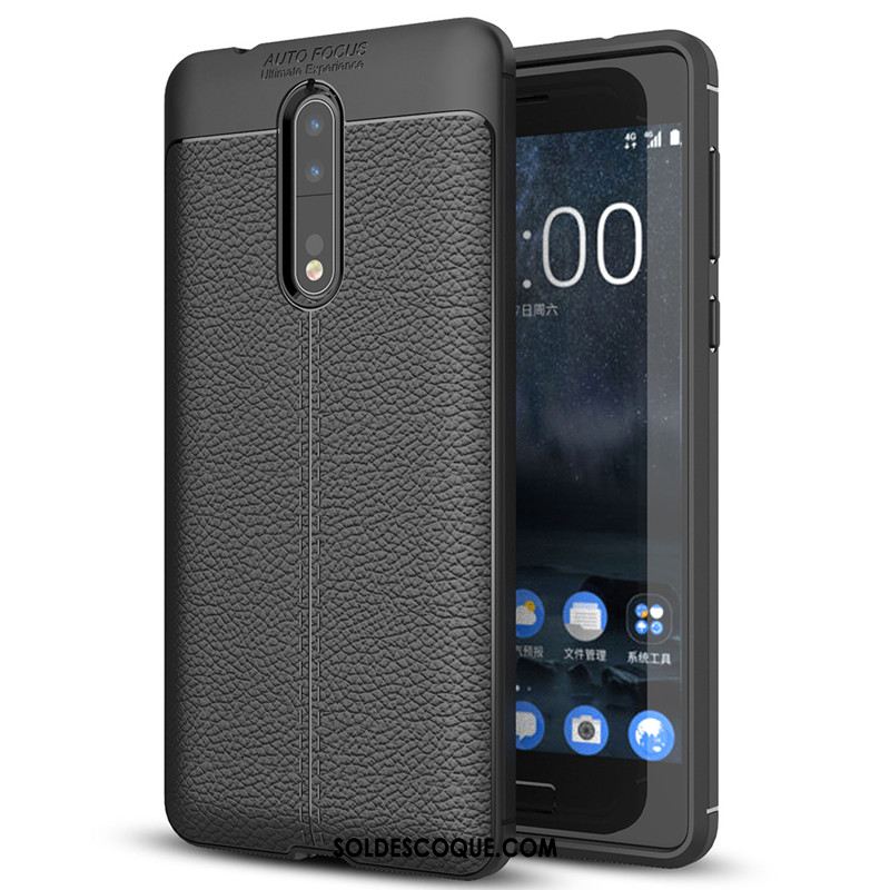 Coque Nokia 8 Simple Litchi Protection Silicone Téléphone Portable En Ligne