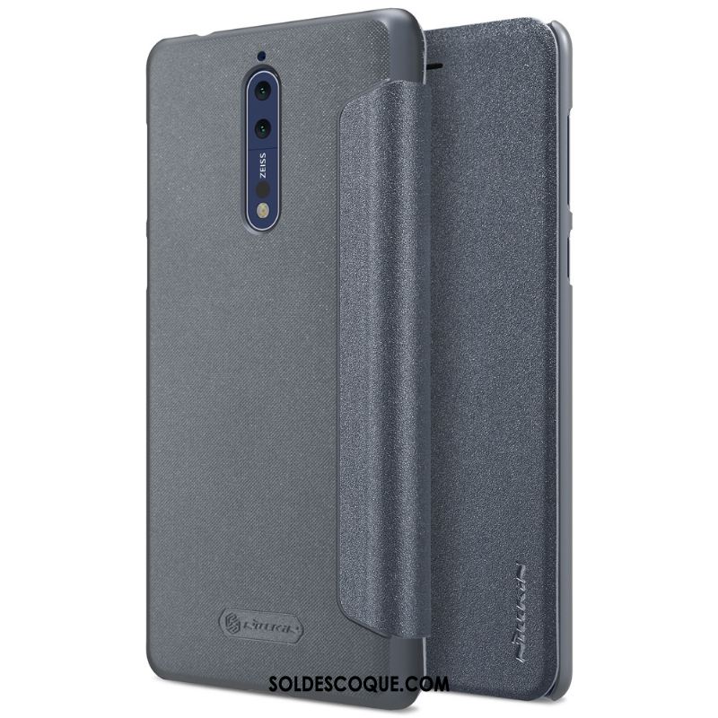 Coque Nokia 8 Étui Noir Protection Étui En Cuir Dormance Pas Cher