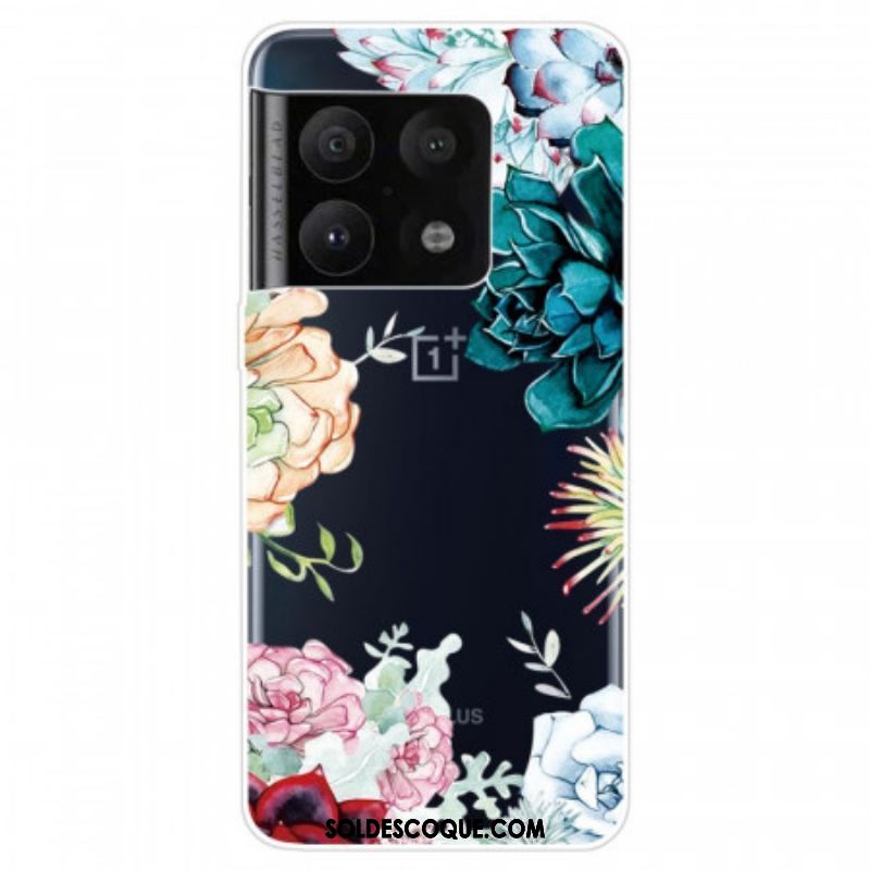 Coque OnePlus 10 Pro 5G Transparente Fleurs Aquarelle