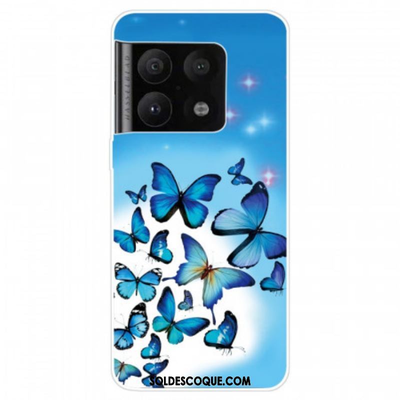 Coque OnePlus 10 Pro 5G Vol de Papillons Bleus