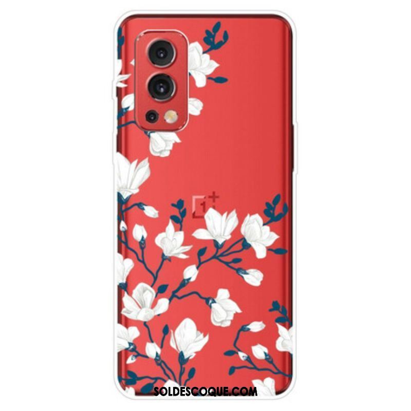 Coque OnePlus Nord 2 5G Fleurs Blanches