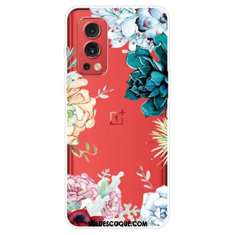 Coque OnePlus Nord 2 5G Transparente Fleurs Aquarelle