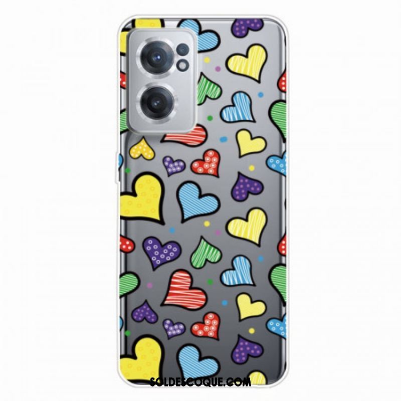 Coque OnePlus Nord CE 2 5G Cœurs Multicolores