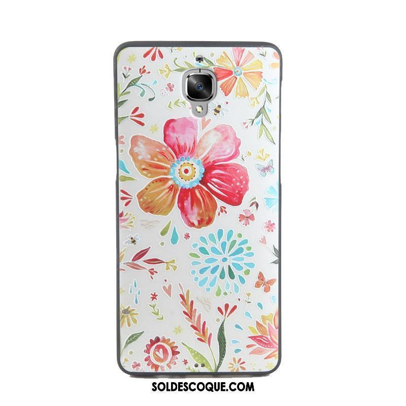 Coque Oneplus 3 Gaufrage Peinture Rose Fluide Doux Personnalité Soldes