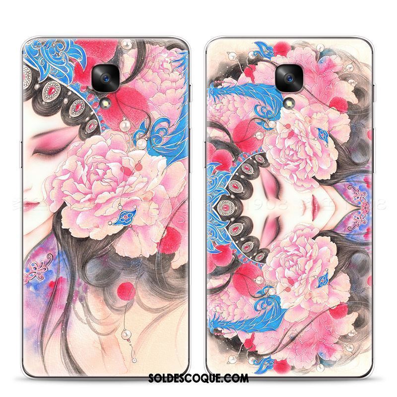 Coque Oneplus 3 Opéra De Pékin Téléphone Portable Hua Dan Style Chinois Rose Pas Cher